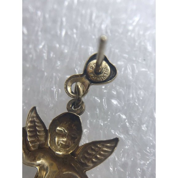 1/20 14kt gold Filled ppc Heart cupid Valentine Angel Wings Stud Dangle earrings - Picture 10 of 11